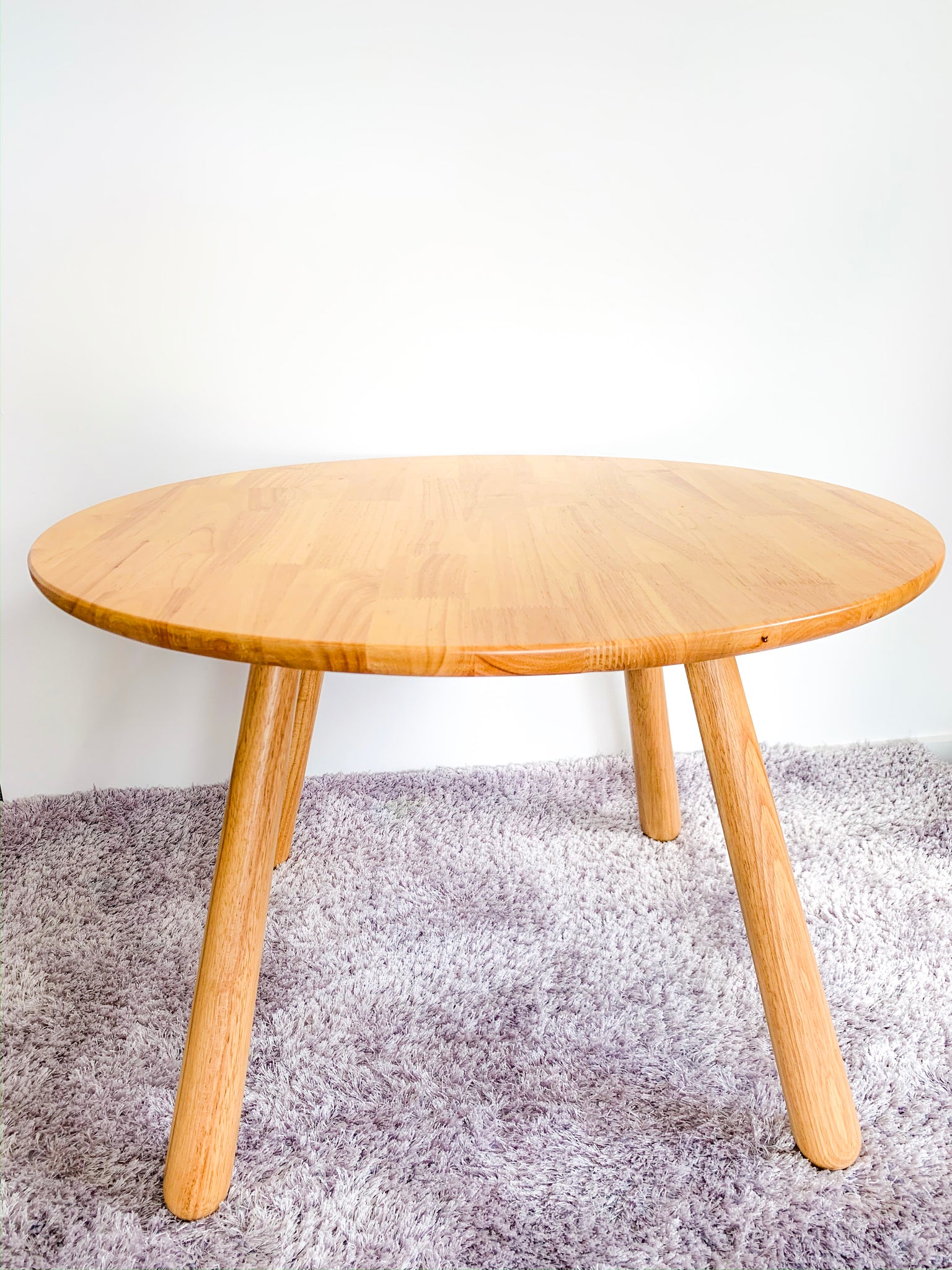 round wooden kids table
