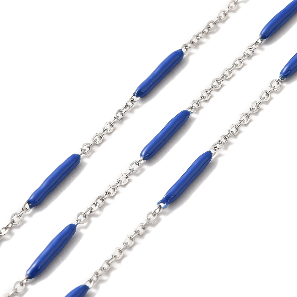 Enamel Column Link Stainless Steel Chain – Low Price Beads by I Love Beads,  LLC