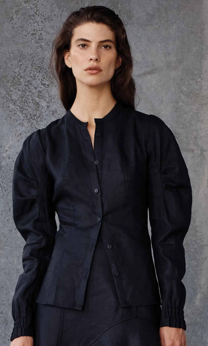 Morrison Colette Linen Shirt in Black