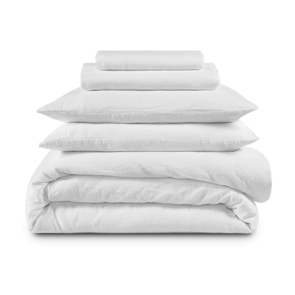 Sijo Premium Stone Washed 100% French Linen Bed Sheet Set, Small