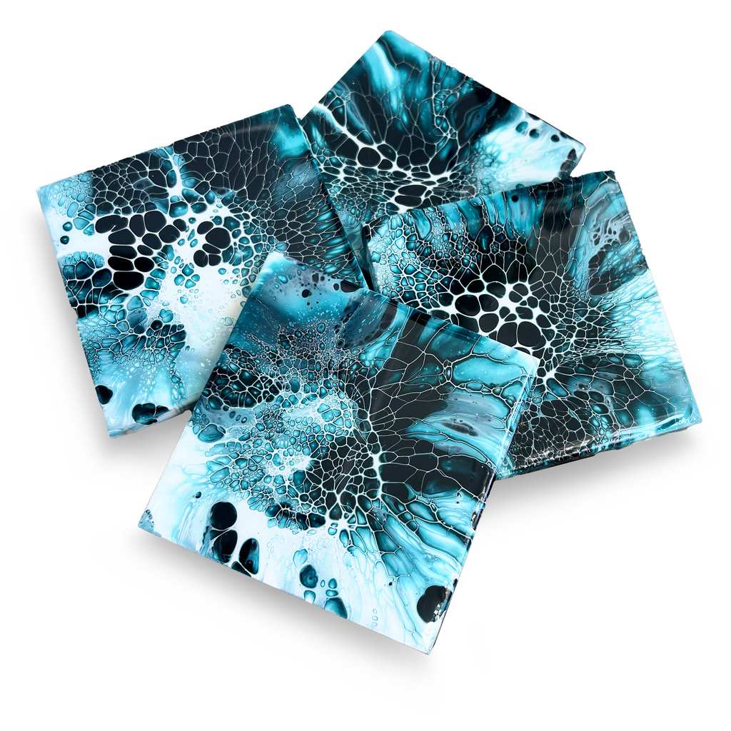Tropical Monochrome Leaf Print Ceramic Coasters. Tropical Vibes. Ceramic  Coaster Set of 4. -  Canada