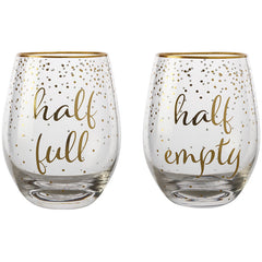 Maxwell & Williams Celebrations Stemless Glass 500ml Set of 2 Full Empty Gift Boxed | Matchbox