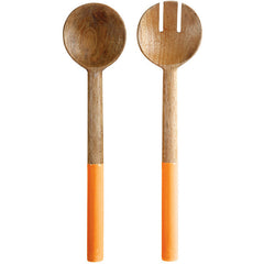 Maxwell & Williams Mezze Salad Servers Mango Wood 31cm Ochre | Matchbox