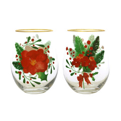 Maxwell & Williams Mistletoe Stemless Glass 500ML Set of 2 Gift Boxed | 5 Christmas Table Setting Ideas | Matchbox