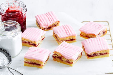 Iced Raspberry Shortbread Slices | RSPCA Cupcake Day Ideas | Matchbox