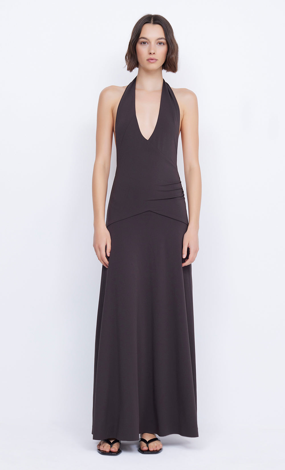 BLANCHE HALTER MAXI DRESS - ESPRESSO – BEC + BRIDGE AU