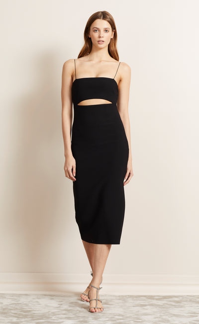 araia strapless midi dress