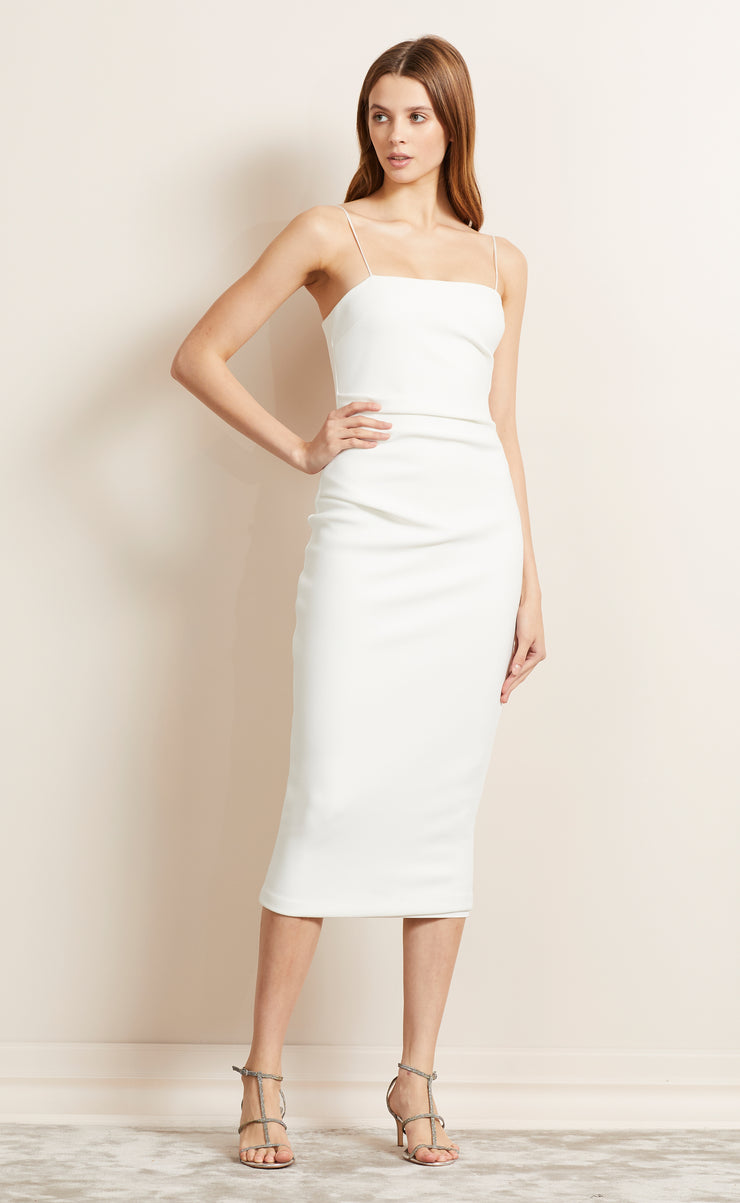 bec and bridge white midi dress