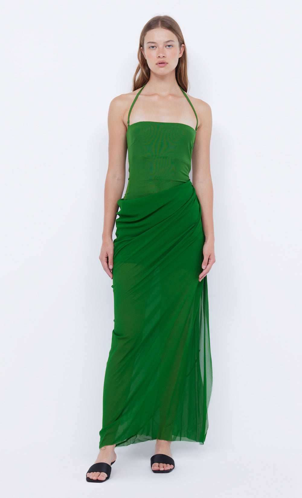 AIDA DRAPED MAXI DRESS - PINE GREEN – BEC + BRIDGE US