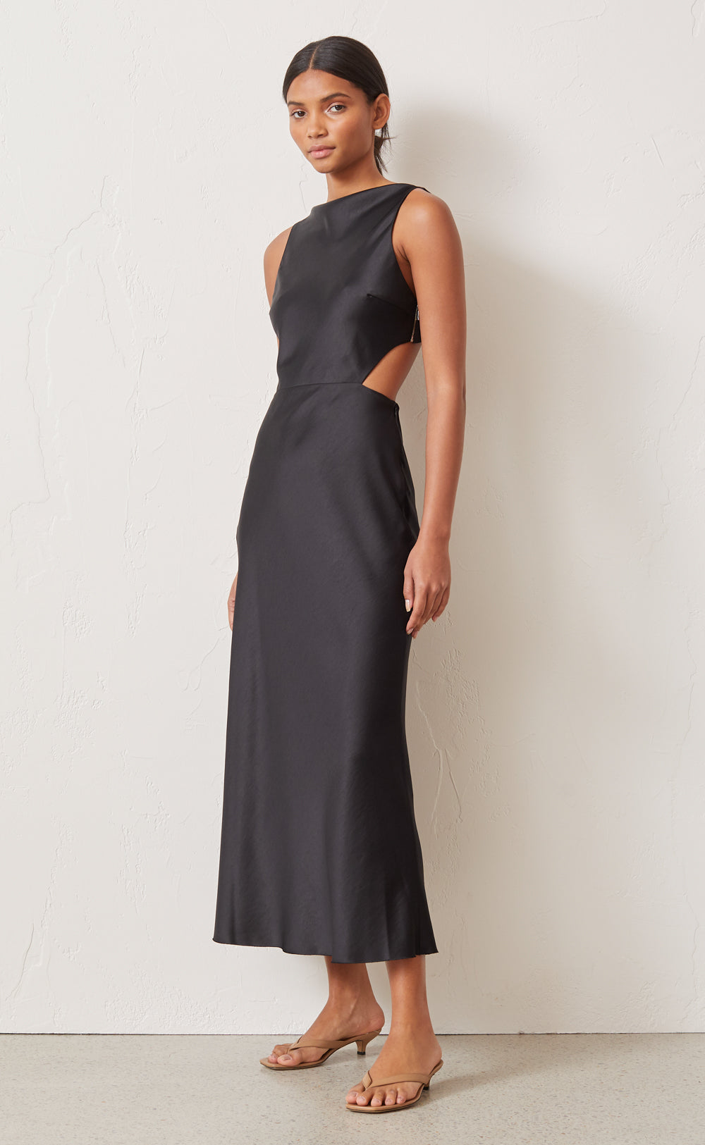 bec and bridge black silk dress