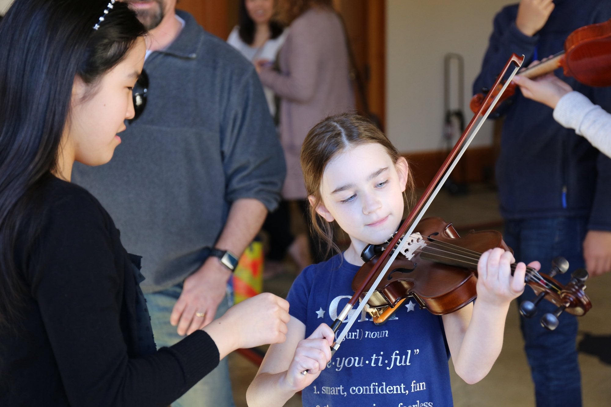 Girl with Violin Teacher