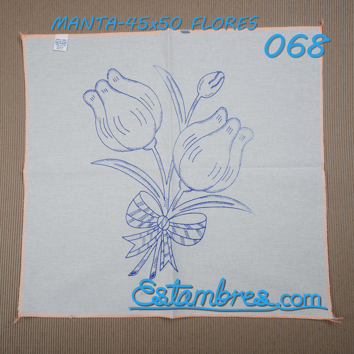 Flores - Manta 45x50cm | Cojin en Manta para Bordar | Servilleta para  Bordar | S
