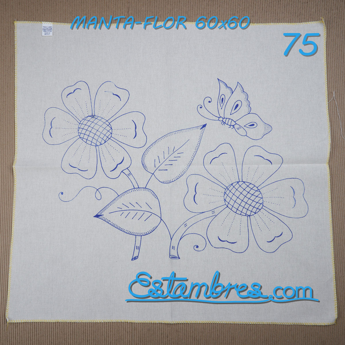 Flores - Manta 60x60 | Cojin en Manta para Bordar | Servilleta para Bordar  en Ma | eBay