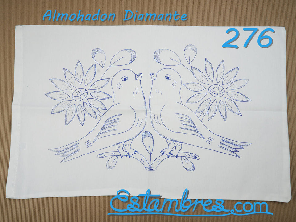 ALMOHADON DIAMANTE | Diseños en Tela de Diamante (o Manta Blanca) listos  para bordar. Dibujos de Flores y Animales para la cama o cojines de la  casa. ▫ Almohadon de 79x90cm |