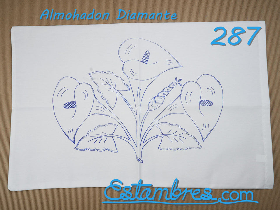 ALMOHADON DIAMANTE | Diseños en Tela de Diamante (o Manta Blanca) listos para  bordar. Dibujos de Flores y Animales para la cama o cojines de la casa. ▫  Almohadon de 79x90cm |