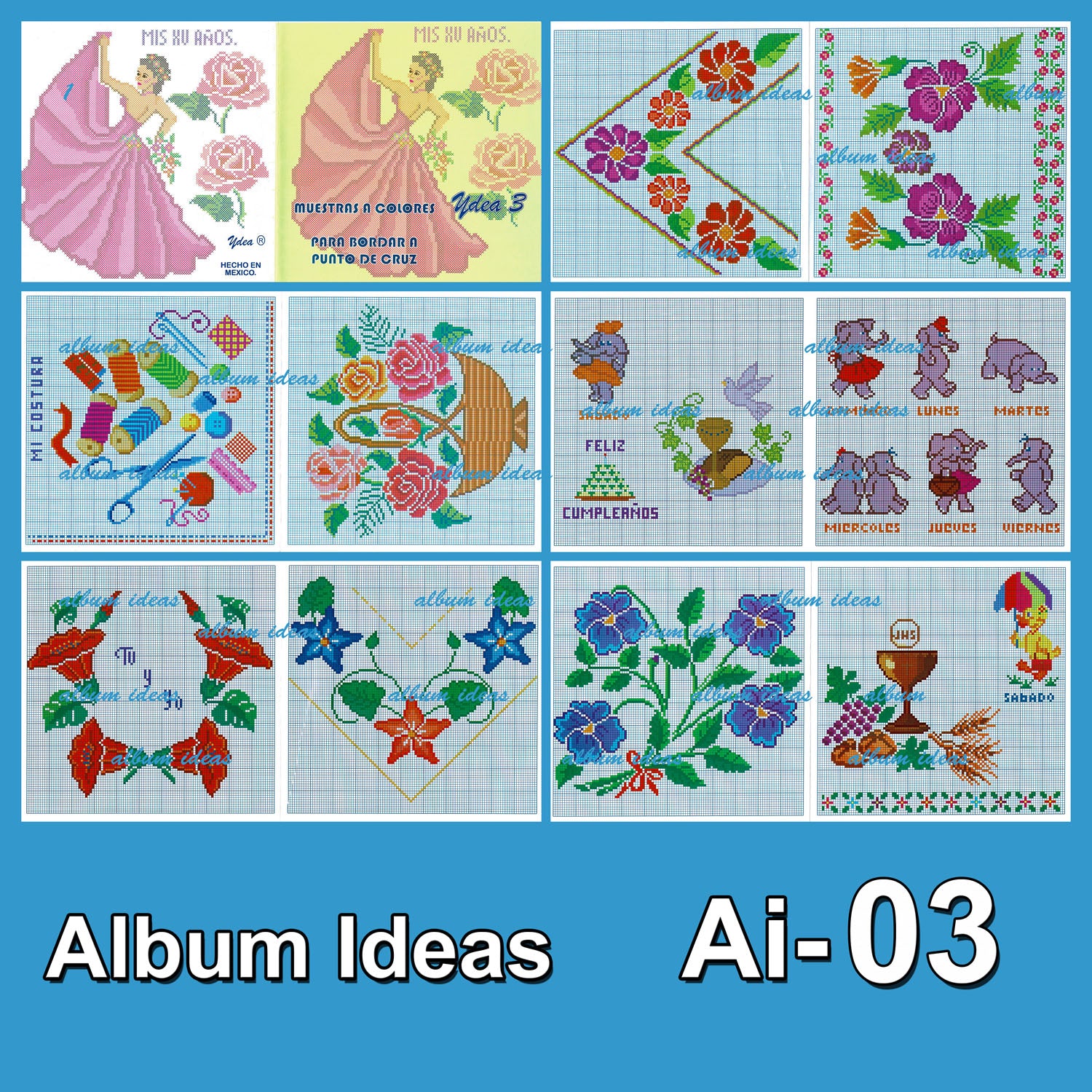 Ideas Acordeon Book [01-40] - Embroidery Pattern | Crewel Stitch Embroidery  | Cr | eBay