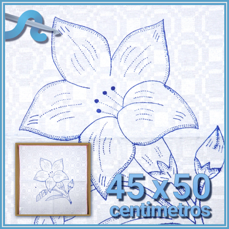 FLORES [Alemanisco 45x50cm] - Servilletas Estampadas listas para Bordar –  