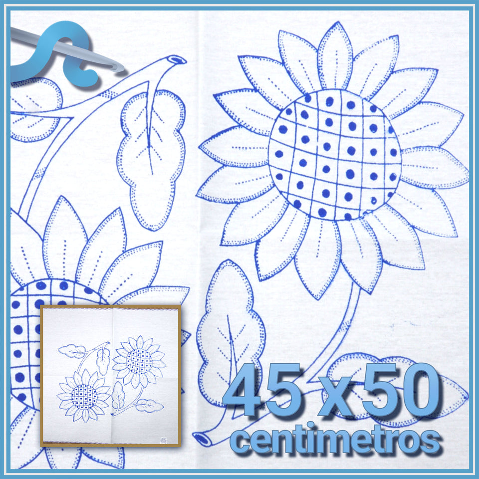 FLORES [Diamante 45x50cm] - Napkins for Stamped Cross-Stitch Embroider –  