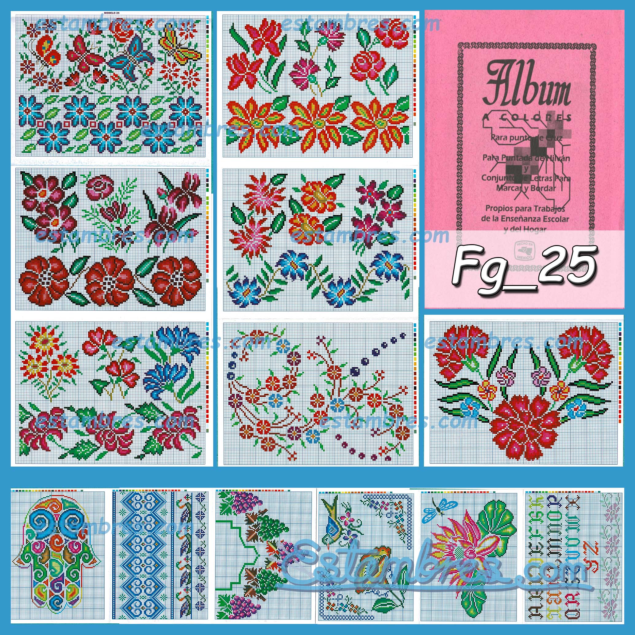 Farias Acordeon Book [29-52] - 2 of 2 - Embroidery Pattern, Crewel Stitch  Embro