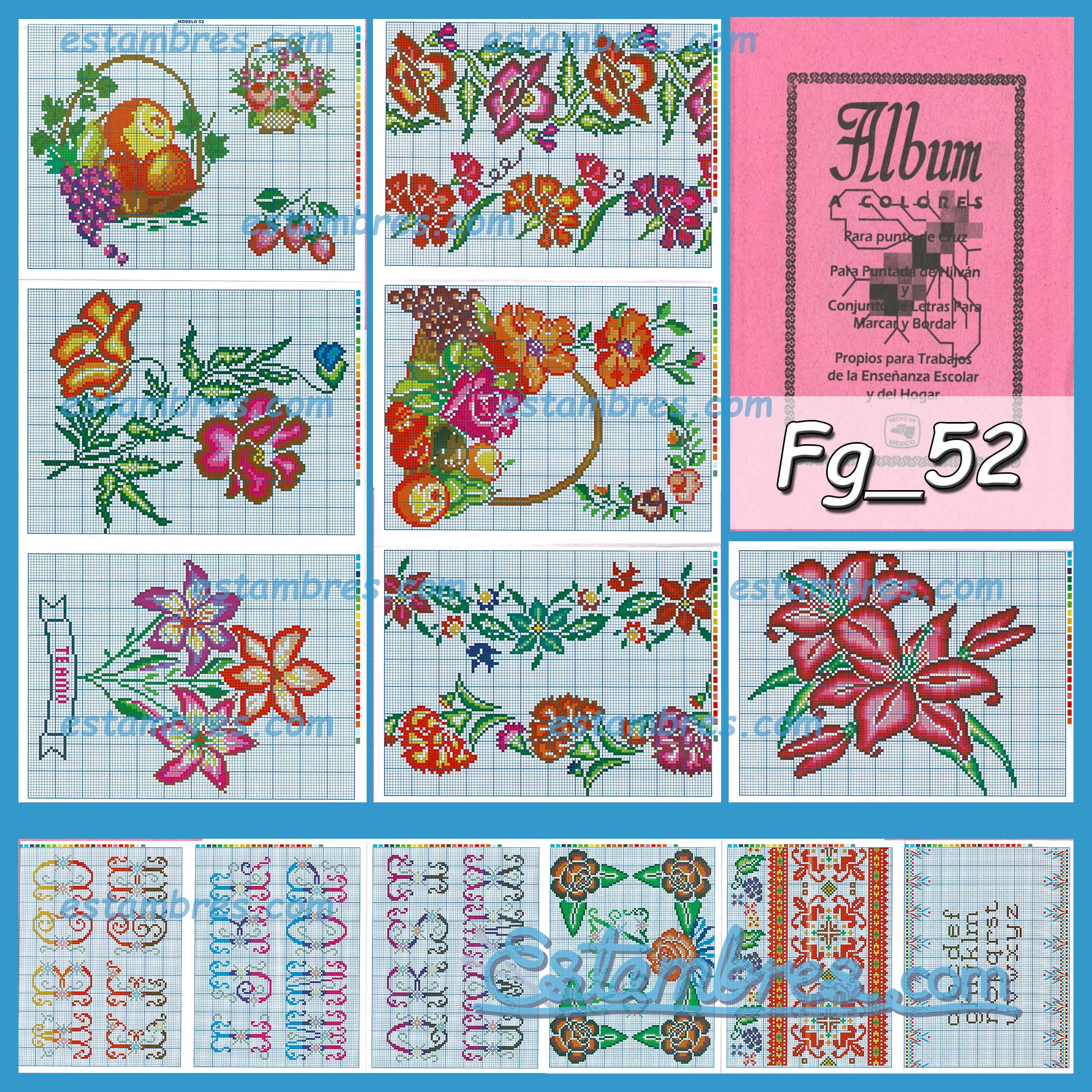 Farias Acordeon Book [29-52] - 2 of 2 - Embroidery Pattern, Crewel Stitch  Embro