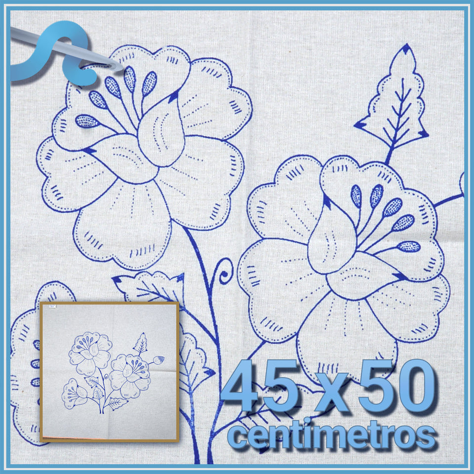 FLORES [Manta 45x50cm] - Servilletas Estampadas listas para Bordar –  