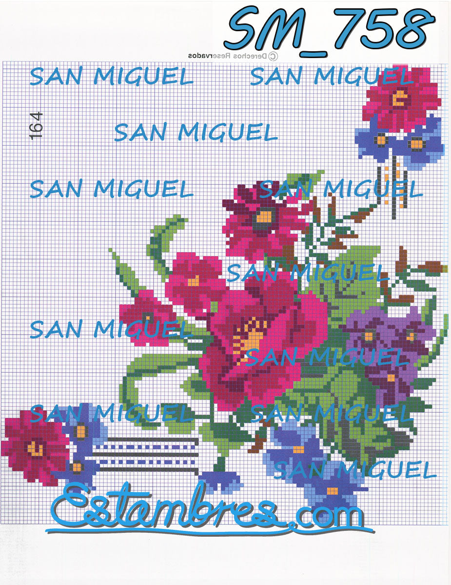 SAN MIGUEL [SM702-766] - 4 of 7 - Cross-stitch Embroidery Design Patterns