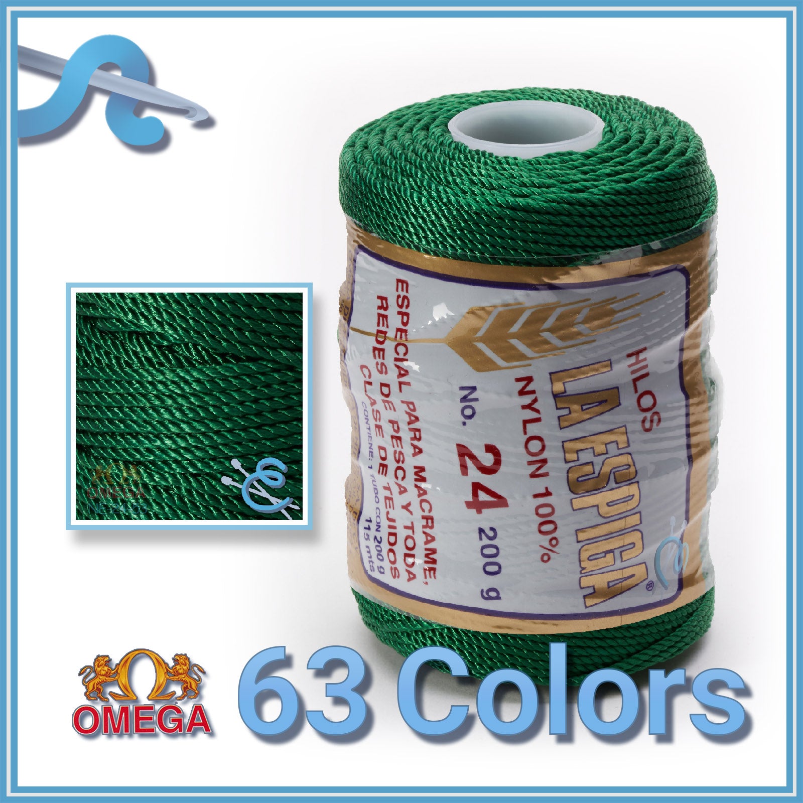 La Espiga 100% Nylon #18 Crochet Thread - 198g - Omega Threads