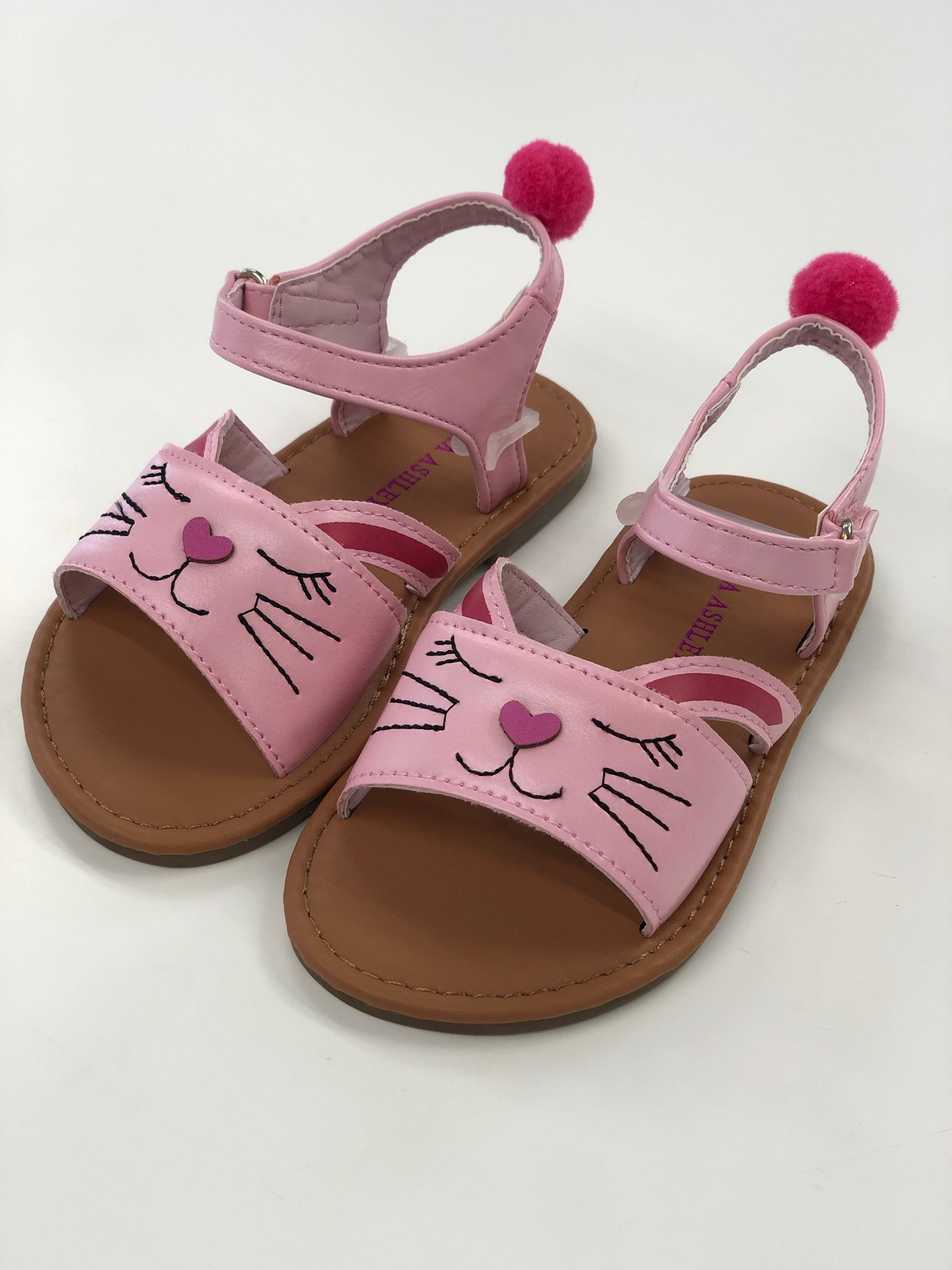 pink pom pom sandals