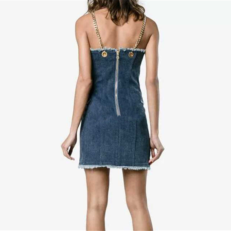 denim chain dress