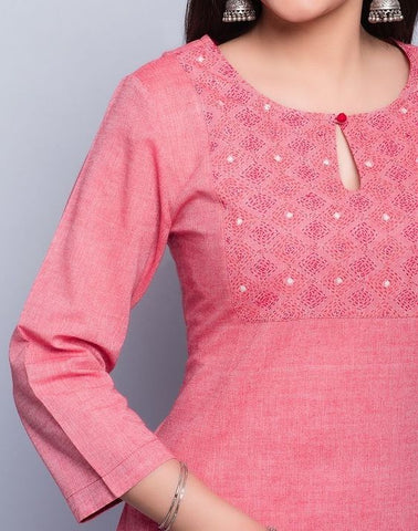 Designer Kurti Chiffon Georgette Pink Embroidered Kurtis – Kajols - Indian  & Pakistani Fashion & Tailoring