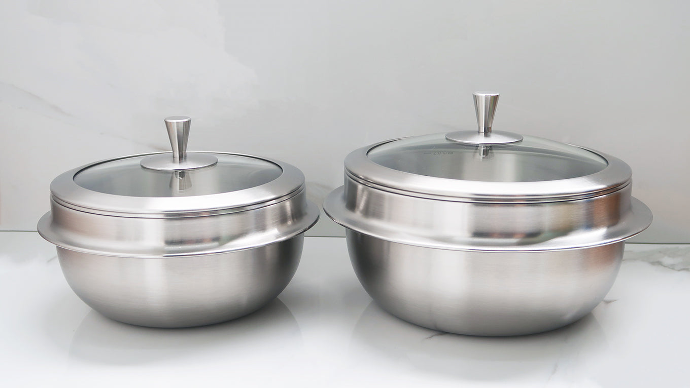 [Cookever] Korean 3-Ply Stainless Steel Ttukbaegi Pots