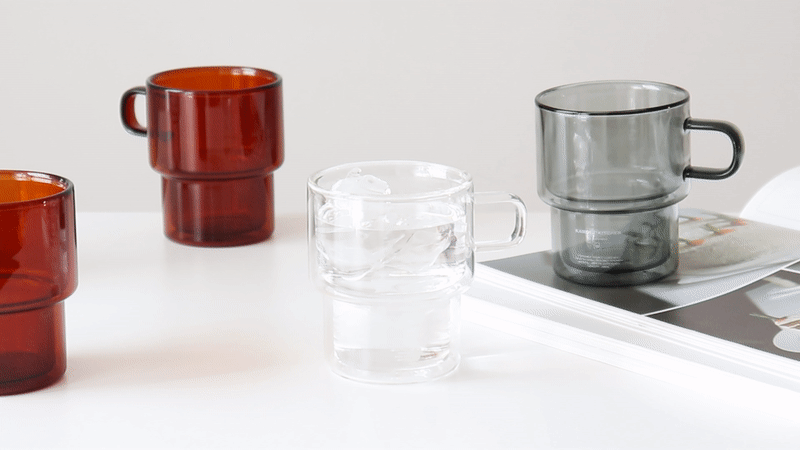 [Kamome Kitchen] Stackable Double Glass Mug