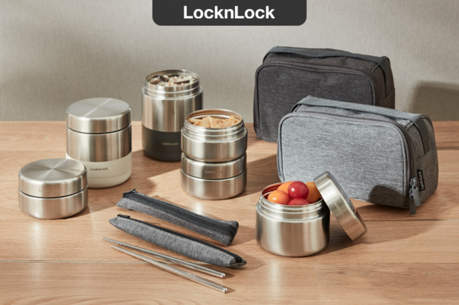 Lock & Lock 304 All Stainless Steel Thermal Lunch box Food Container Set