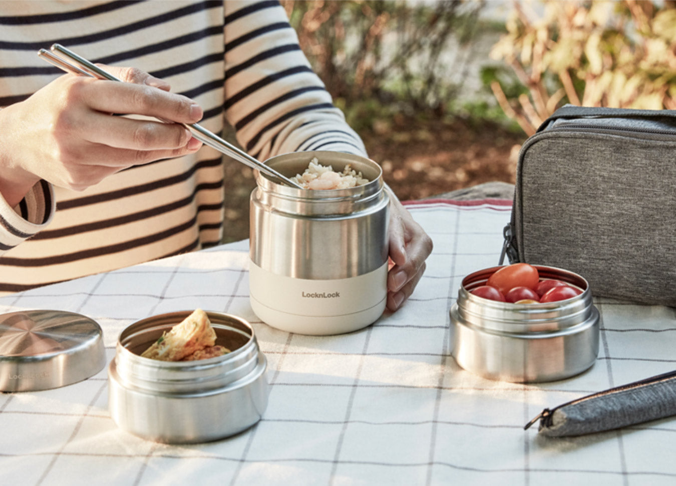 Lock & Lock 304 All Stainless Steel Thermal Lunch box Food