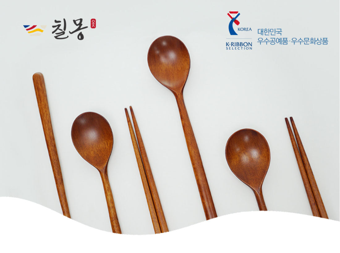 Chilmong] Korean DARK Ottchil Chopstick Set - Natural Dark – Gochujar