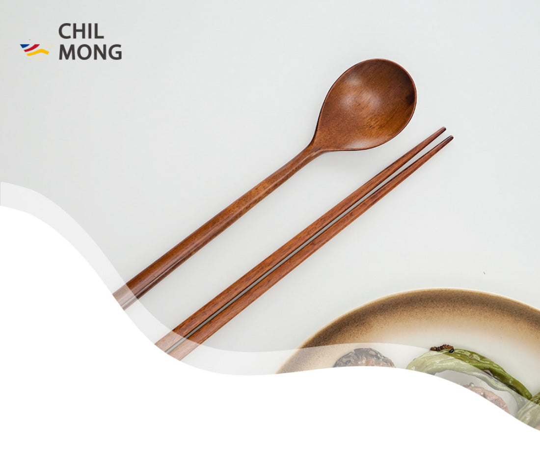 Chilmong] Korean DARK Ottchil Chopstick Set - Natural Dark – Gochujar