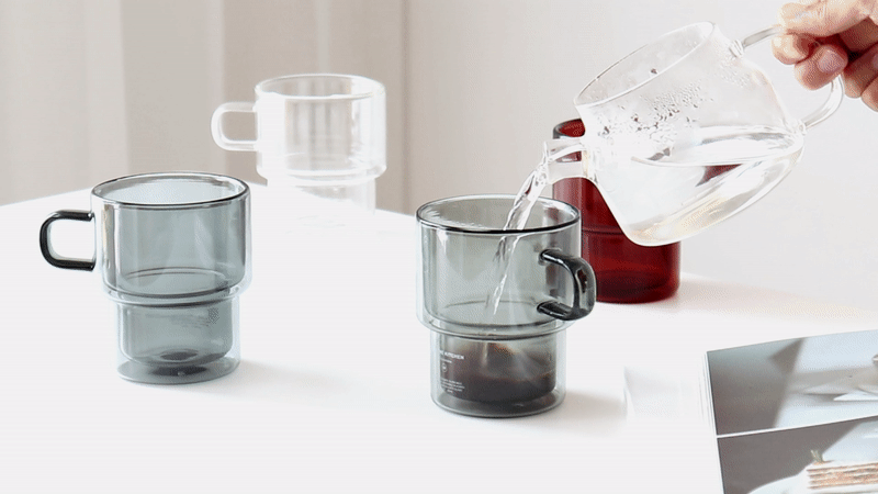 Kamome Kitchen] Stackable Double Glass Mug (300ml) – Gochujar
