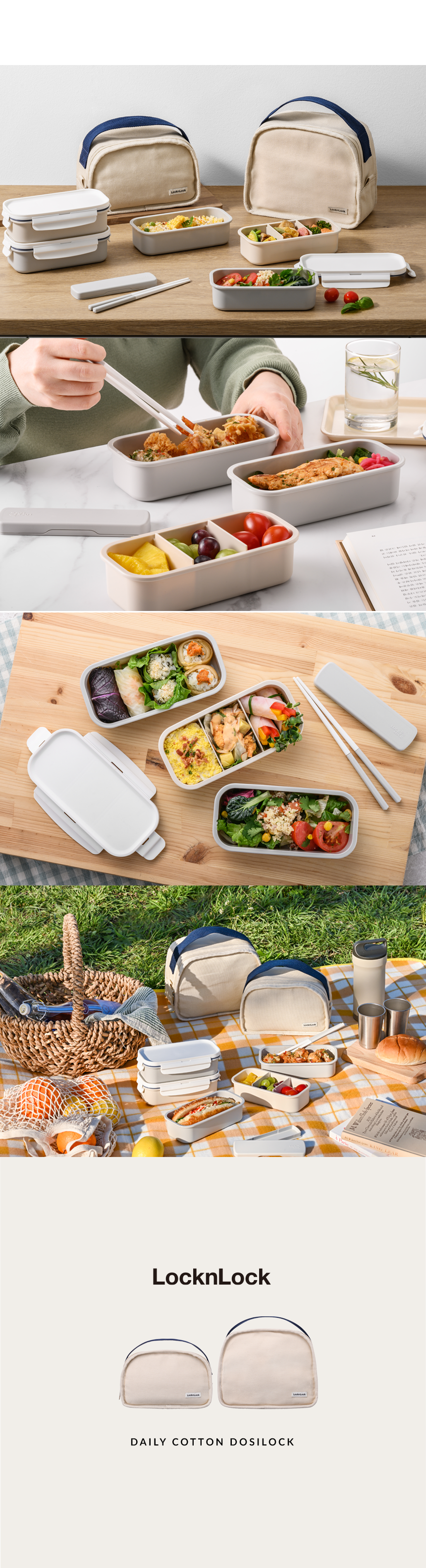 Lock & Lock] Korean 3-Compartment To-Go Lunchbox – Gochujar