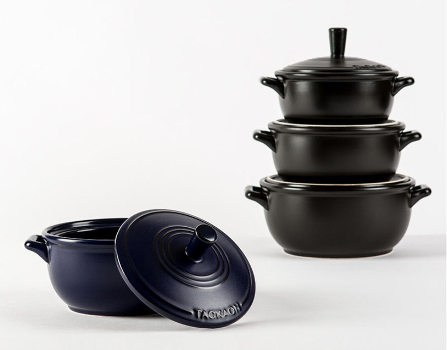 Tackaon Black Ttukbaegi (Korean Clay pot) with Steamer Set - The Shim  Project