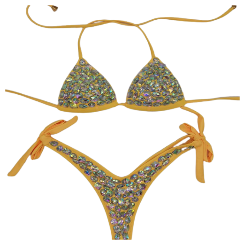 Crystal Low Waist Bikini Set | ShinyGal