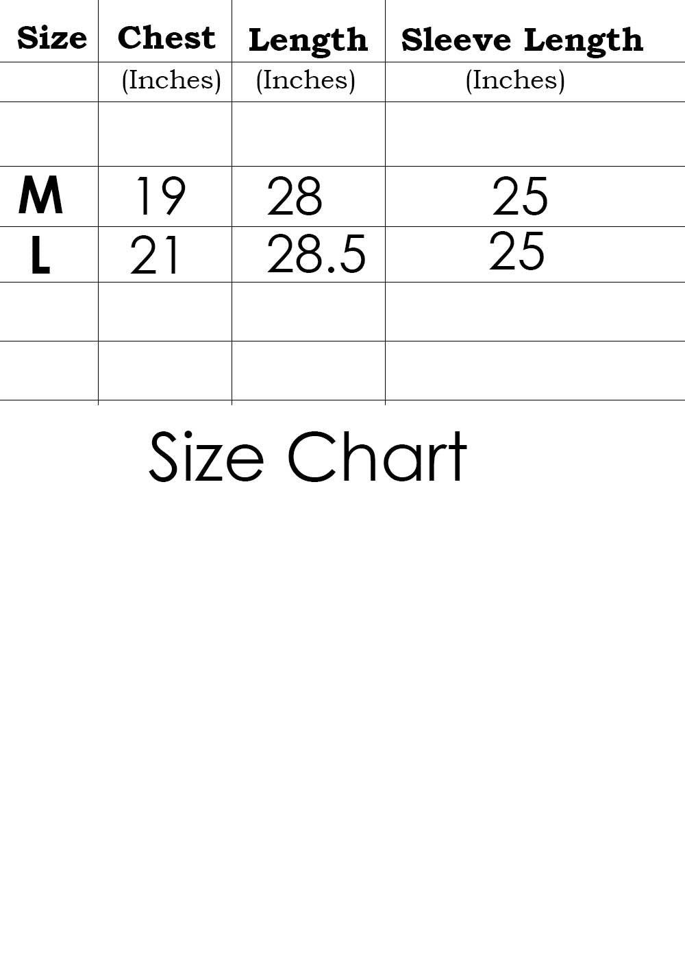 Zara Size Chart Inches
