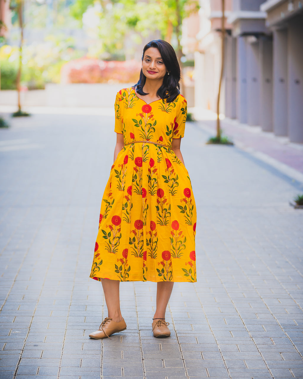 indo western midi dress