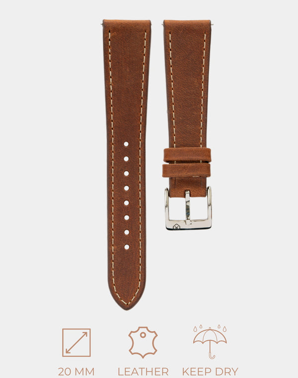 The Good Brown Strap, Rose Gold Buckle – Bangalore Watch Company™