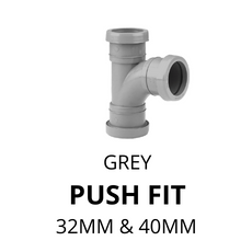 32mm and 40mm Grey Aquaflow Pushfit Waste