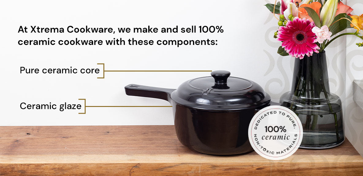 At Xtrema Cookware, we make and sell 100% ceramic cookware with these components: