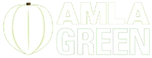 Logo of Amla Green with a stylized green amla fruit.