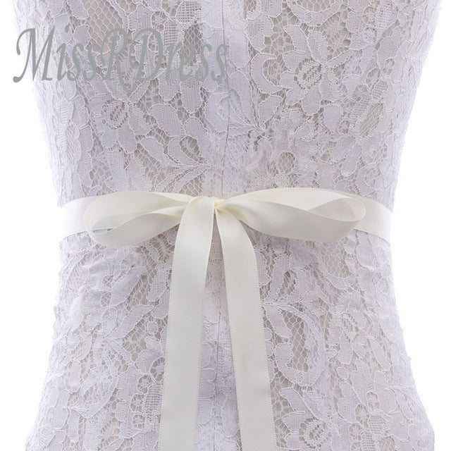 Missrdress Wedding Dress Belt Women Bridal Belt Crystal Wedding Prom