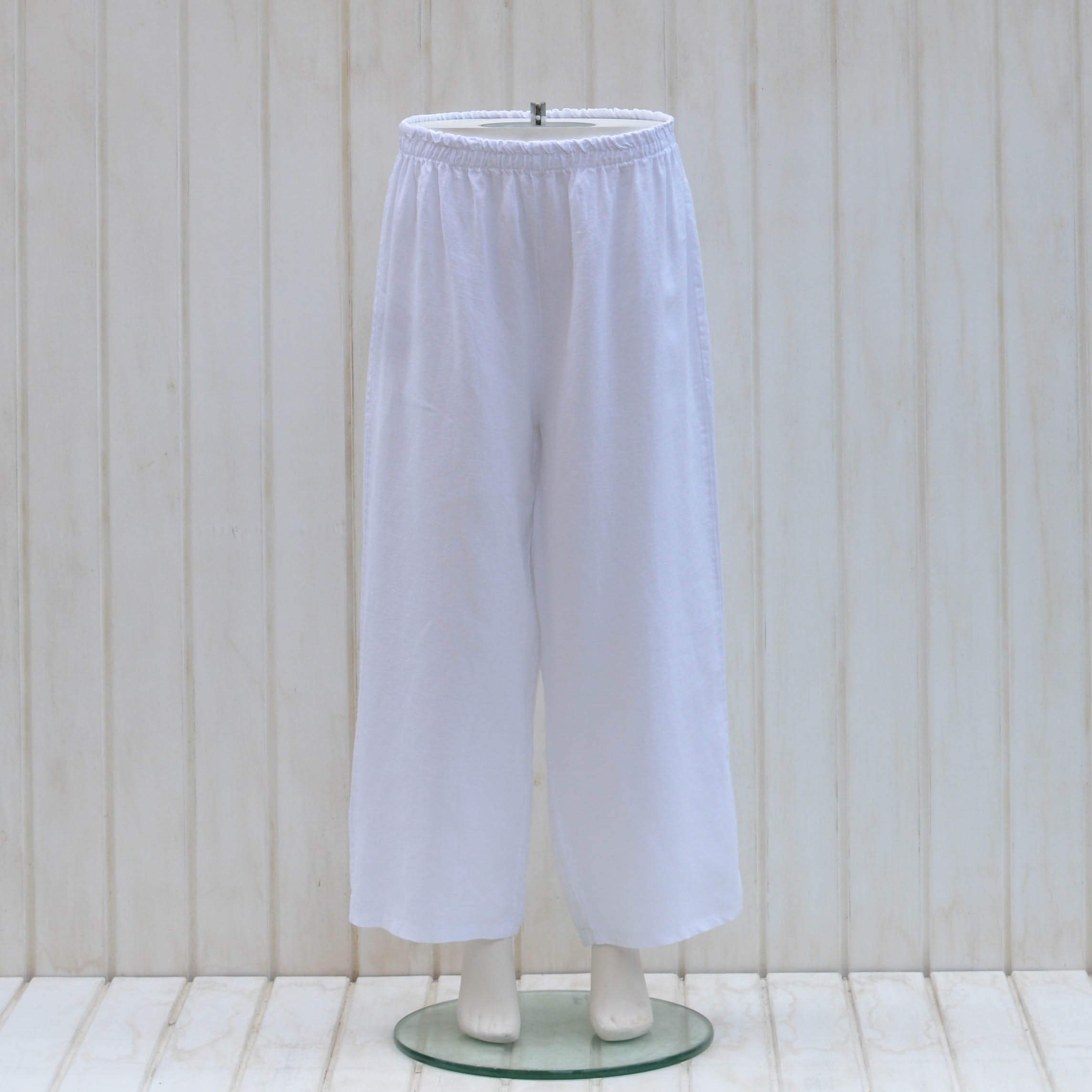 white linen wide leg pants plus size