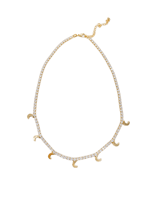 Lauren Kenzie All Diamond Moon Necklace