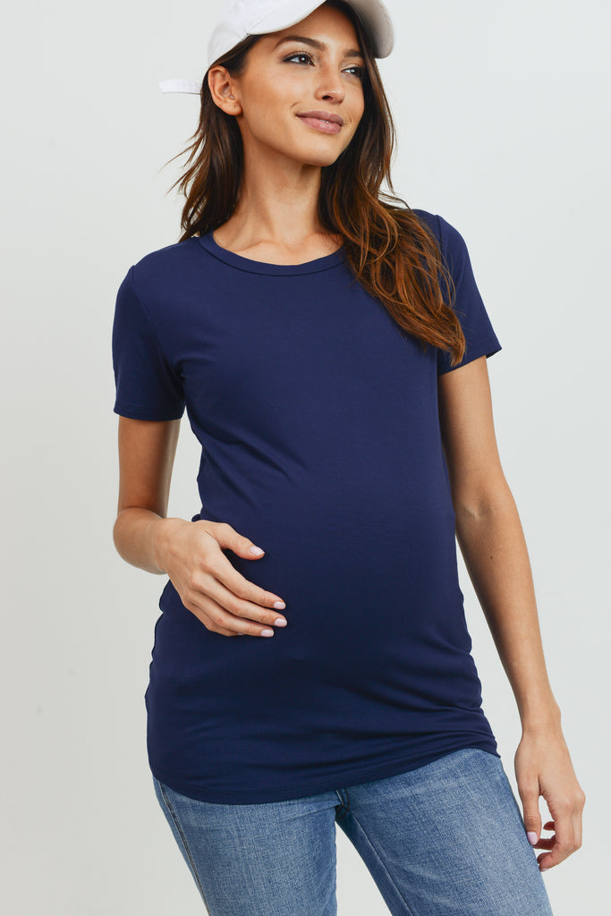 Modal Jersey Round Neck Long Sleeve Maternity Top – HELLO MIZ